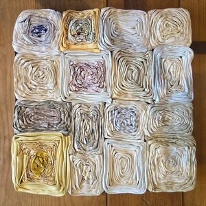 Vintage Dreamweavers Handmade Silk Tie Pillow Cover with Hand-Rolled Roses